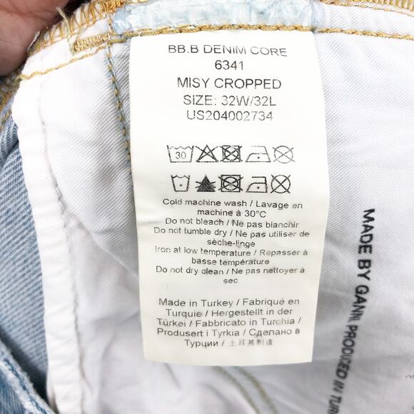 GANNI Womens Misy Cropped Jeans 32 US 14 Light Blue Rigid Denim High Rise NWOT - Picture 12 of 13